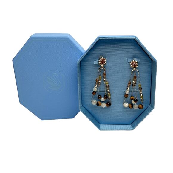 Swarovski Somnia drop earrings Clips Chandelier, Extra long